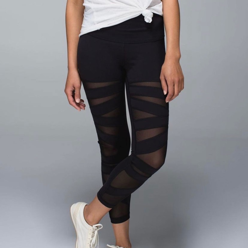 NWOT Rare Lululemon High Times Tech Mesh Leggings, Size 4